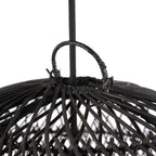 Suspension en rotin tressé – Noir ajouré – Ø50 cm