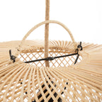 Suspension sphère en rotin naturel de 50 cm avec cordon en corde pour décoration intérieure