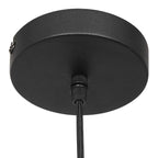 Ceinture de plafond ronde noire en métal avec passage de câble et vis latérales, pour suspension en verre ambre et métal doré