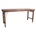 Klappbarer Esstisch aus recyceltem Holz in patiniertem Braun – 173x60 cm