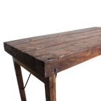 Klappbarer Esstisch aus recyceltem Holz in patiniertem Braun – 173x60 cm