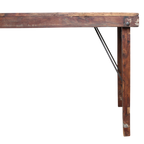 Klappbarer Esstisch aus recyceltem Holz in patiniertem Braun – 173x60 cm