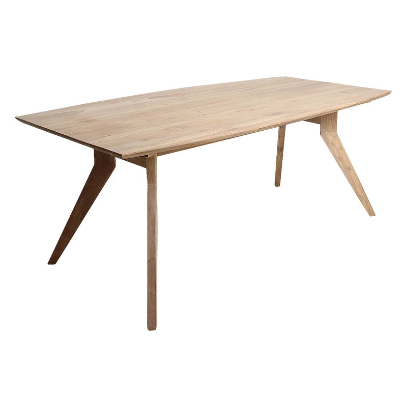 Esstisch aus recyceltem Teakholz mit Kompassbeinen, helles Holz – 240x100 cm