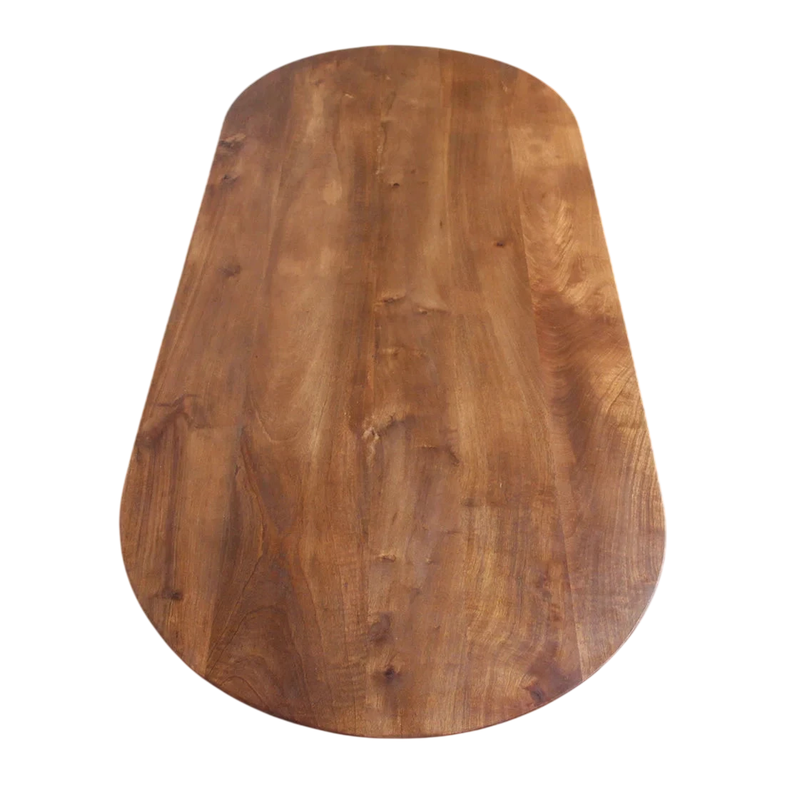 Table basse en bois massif marron forme capsule 140x60 cm