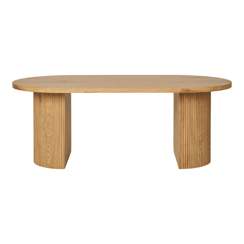 Ovaler Couchtisch aus Naturholz mit massiven Beinen – 120x60 cm