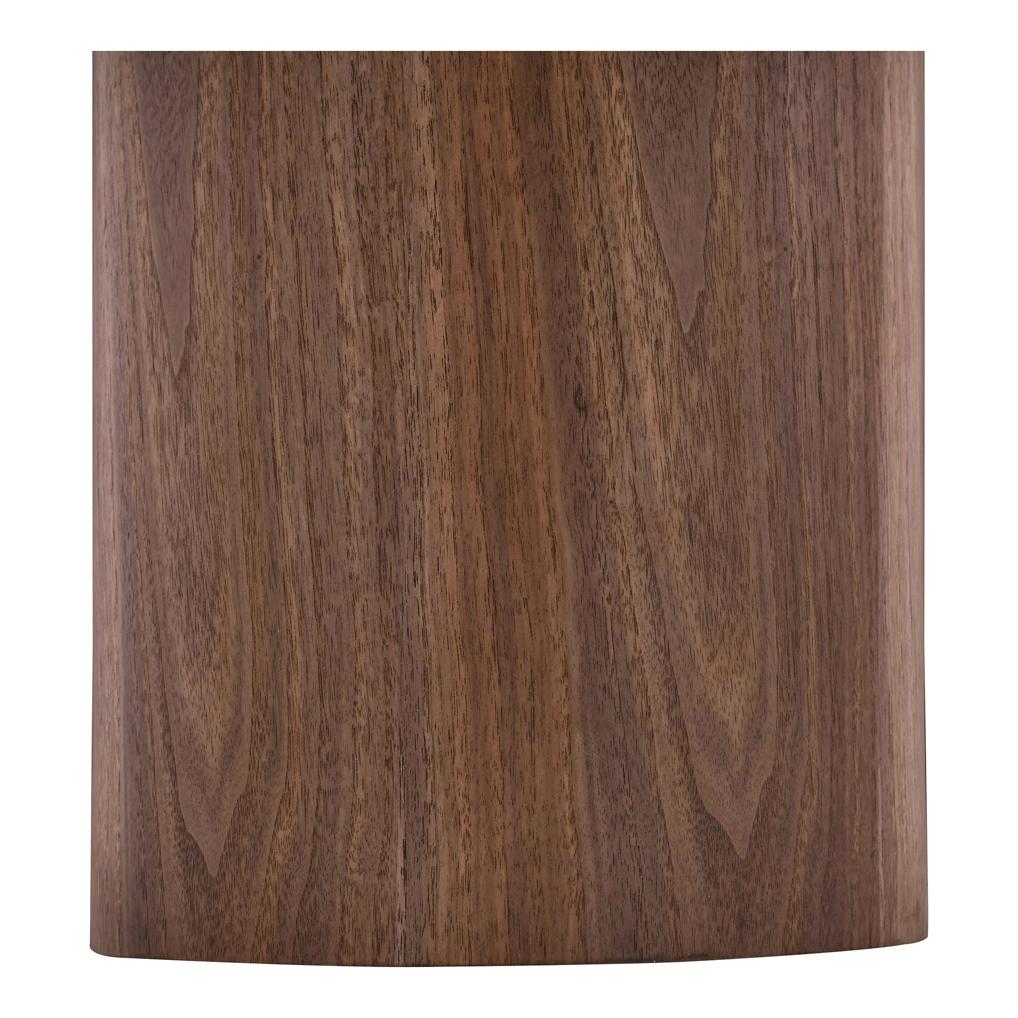 Table basse ronde effet marbre blanc et bois noyer Ø60 cm, panneau bois noyer foncé poli