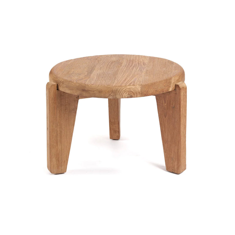 Runder Couchtisch aus recyceltem Teak Natur – Ø50 cm
