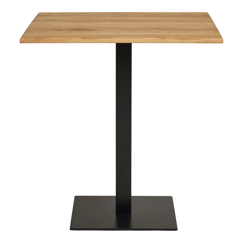 Bistrotisch aus Holz in Eichenoptik mit schwarzem Metallgestell – 70x70 cm