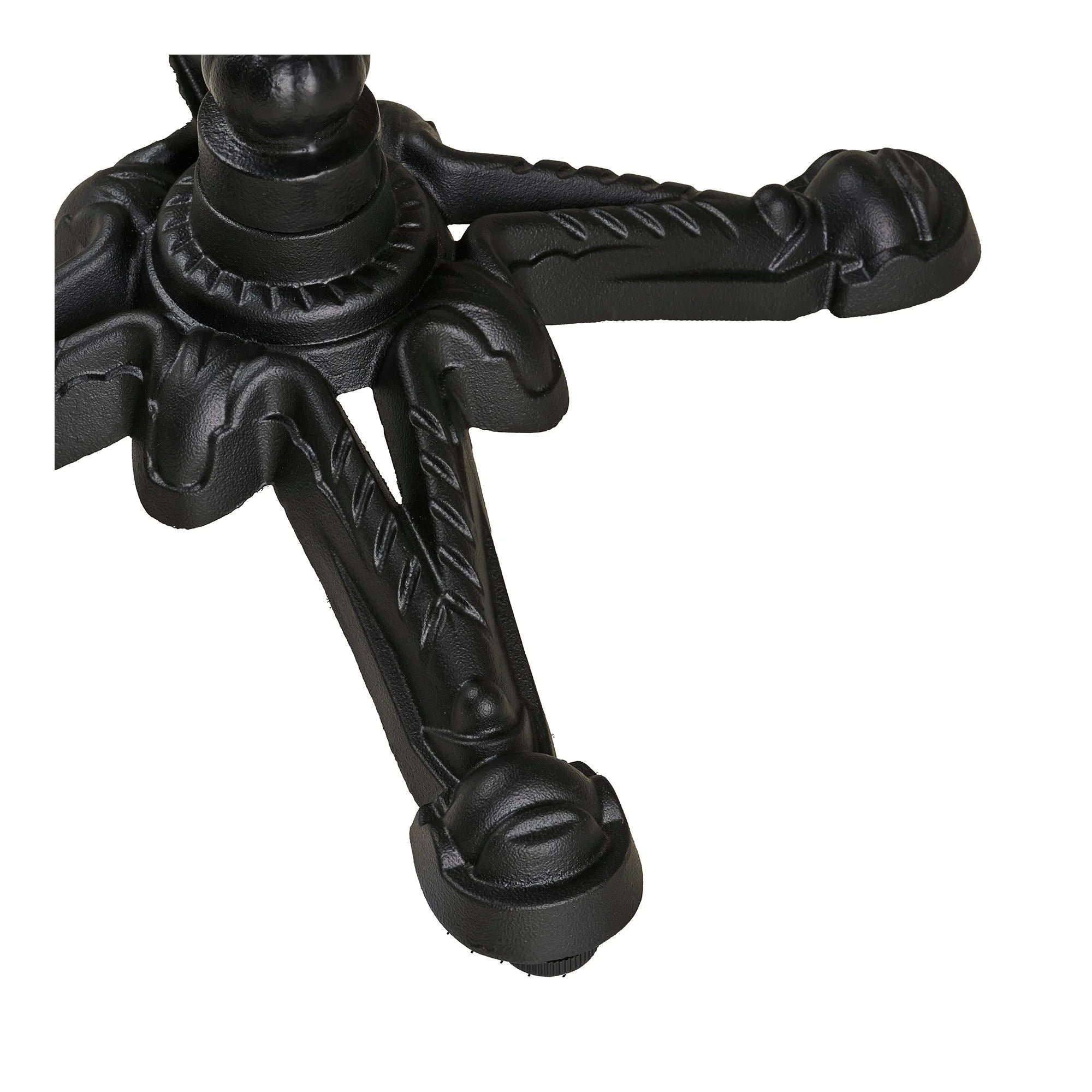 Piètement en fonte noire orné style griffes pour table bistro marbre gris 60x60 cm