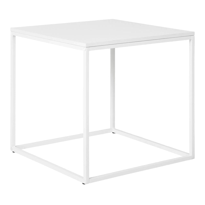 Beistelltisch in Weiß aus Stahl und Melamin 45x45 cm