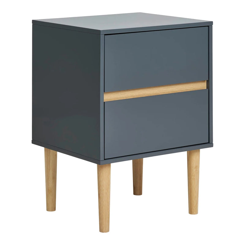 Beistelltisch aus MDF in Dunkelgrau mit 2 Schubladen 40x35x55