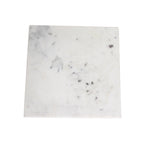 Table d’appoint carrée en marbre blanc veiné gris subtil, 35 cm