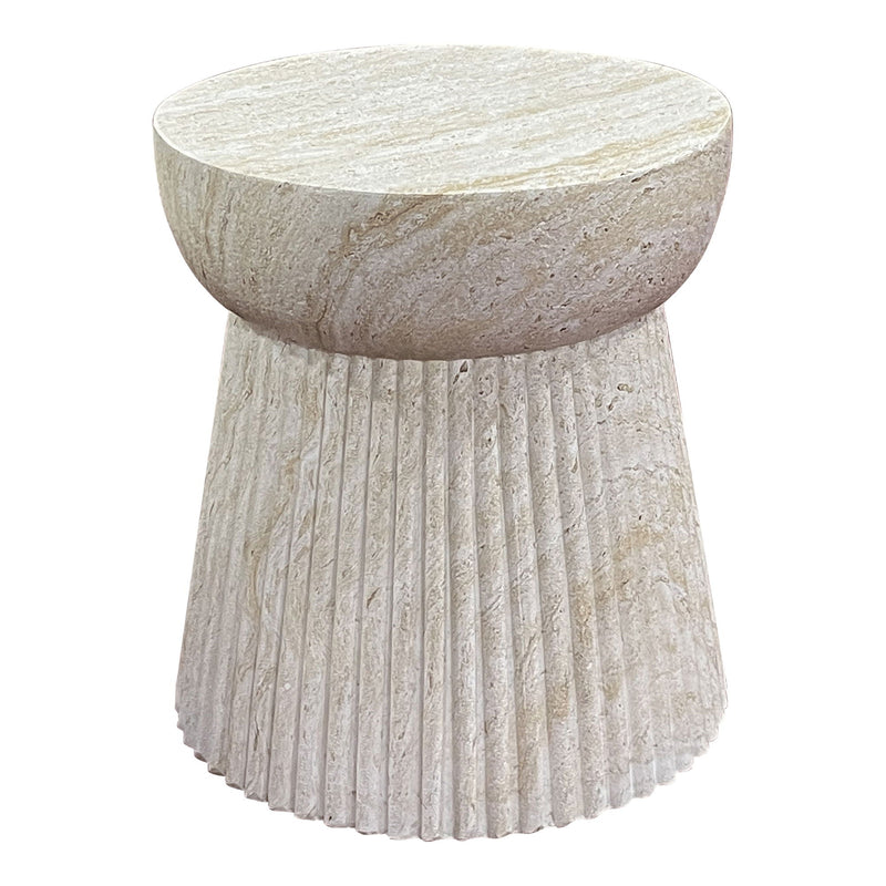 Geriffelter Beistelltisch aus Mineralfaser Ø37x43 cm