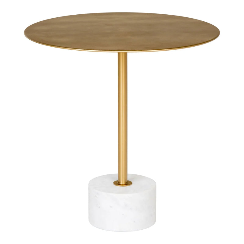 Runder Beistelltisch aus Marmor und Messing Ø51x52 cm