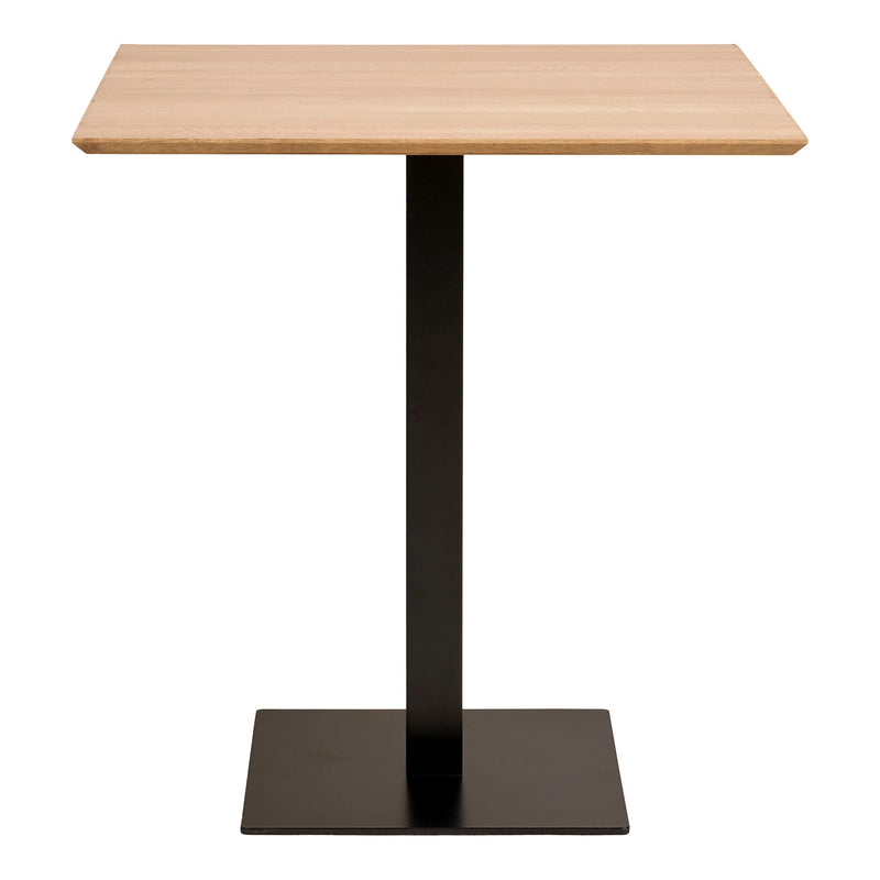 Hoher Tisch aus Naturholz und schwarzem Metall fürs Wohnzimmer – 70x70 cm