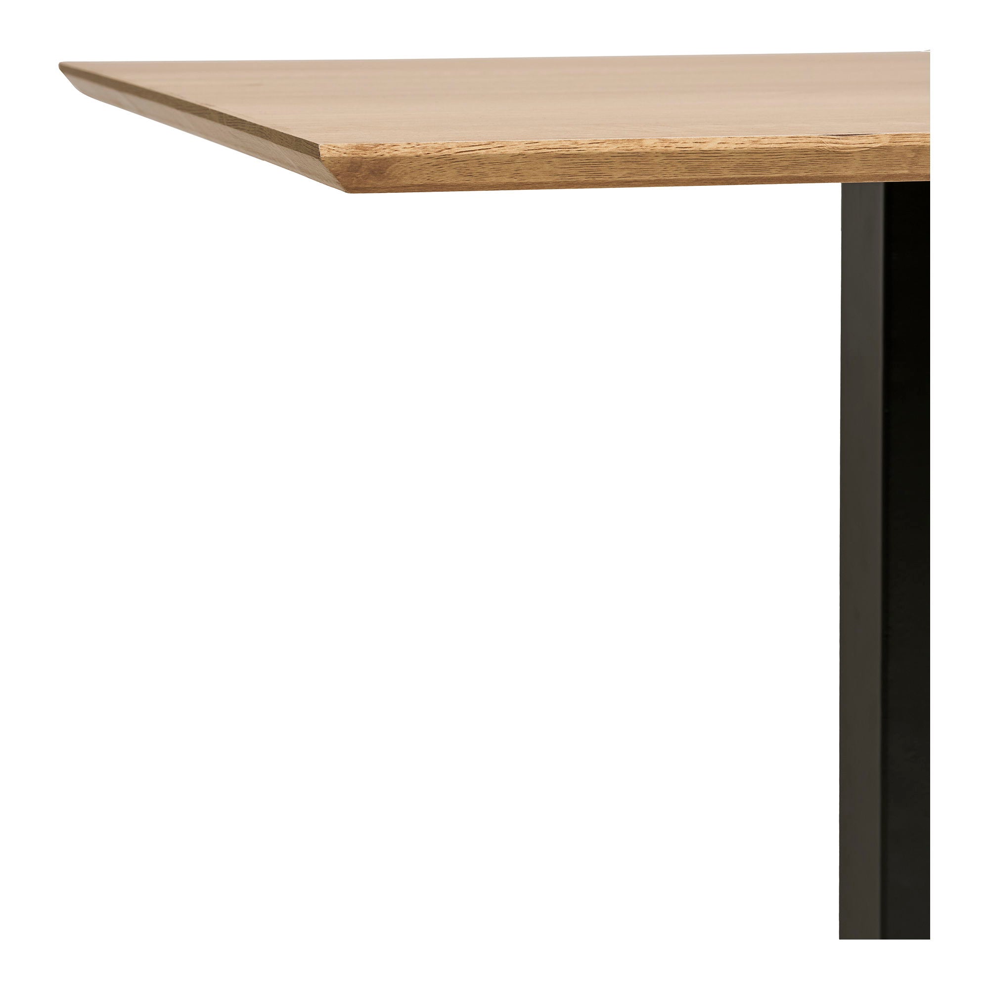 Table haute carrée 70x70 cm en bois naturel et métal noir pour salon