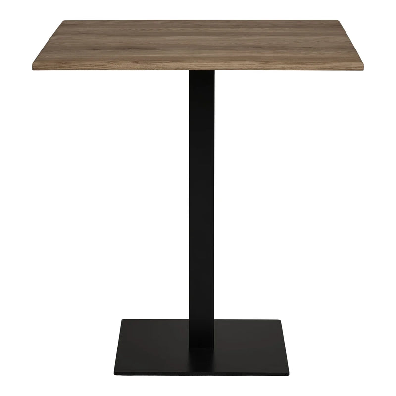 Hoher Tisch aus geräucherter Eiche mit schwarzem Metallgestell – 70x70 cm