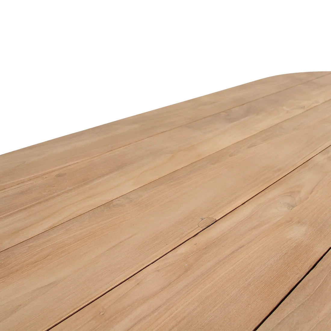 Table de jardin ovale en teck recyclé naturel 200x90 cm