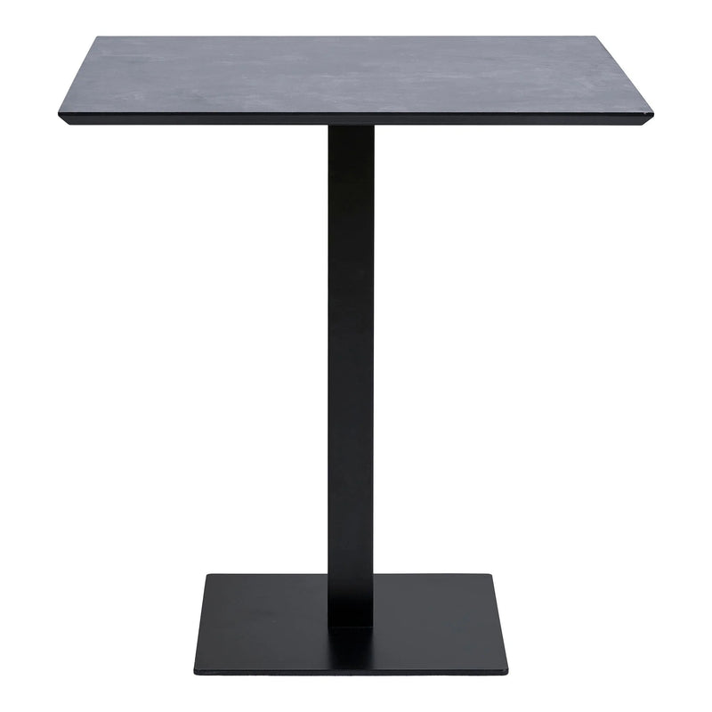 Tisch in dunkler Steinoptik mit schwarzem Metallfuß – 70x70 cm