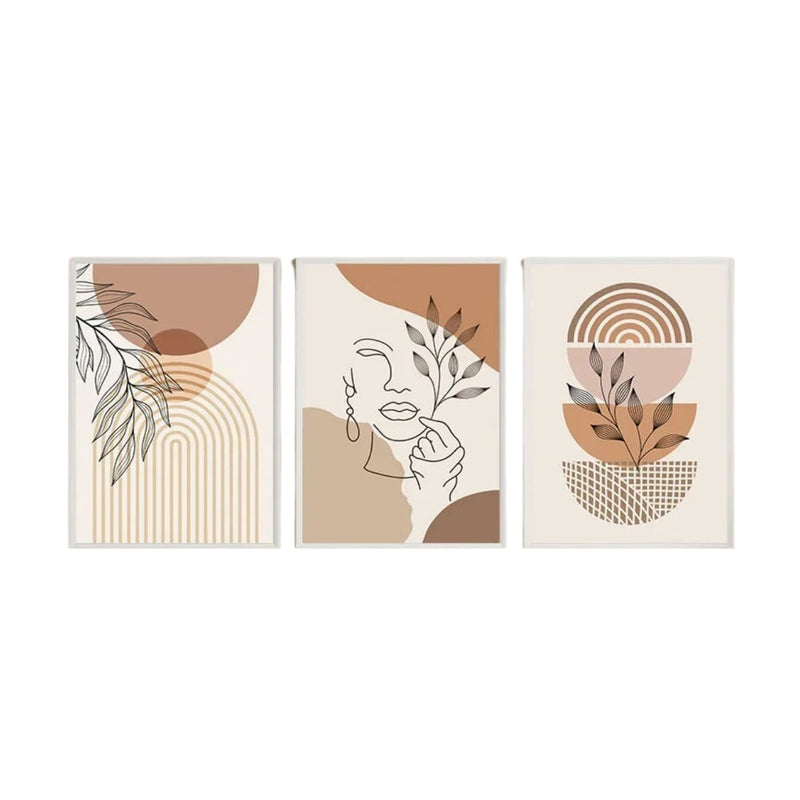 Kunstdruck mit abstrakten Motiven in hellen Tönen