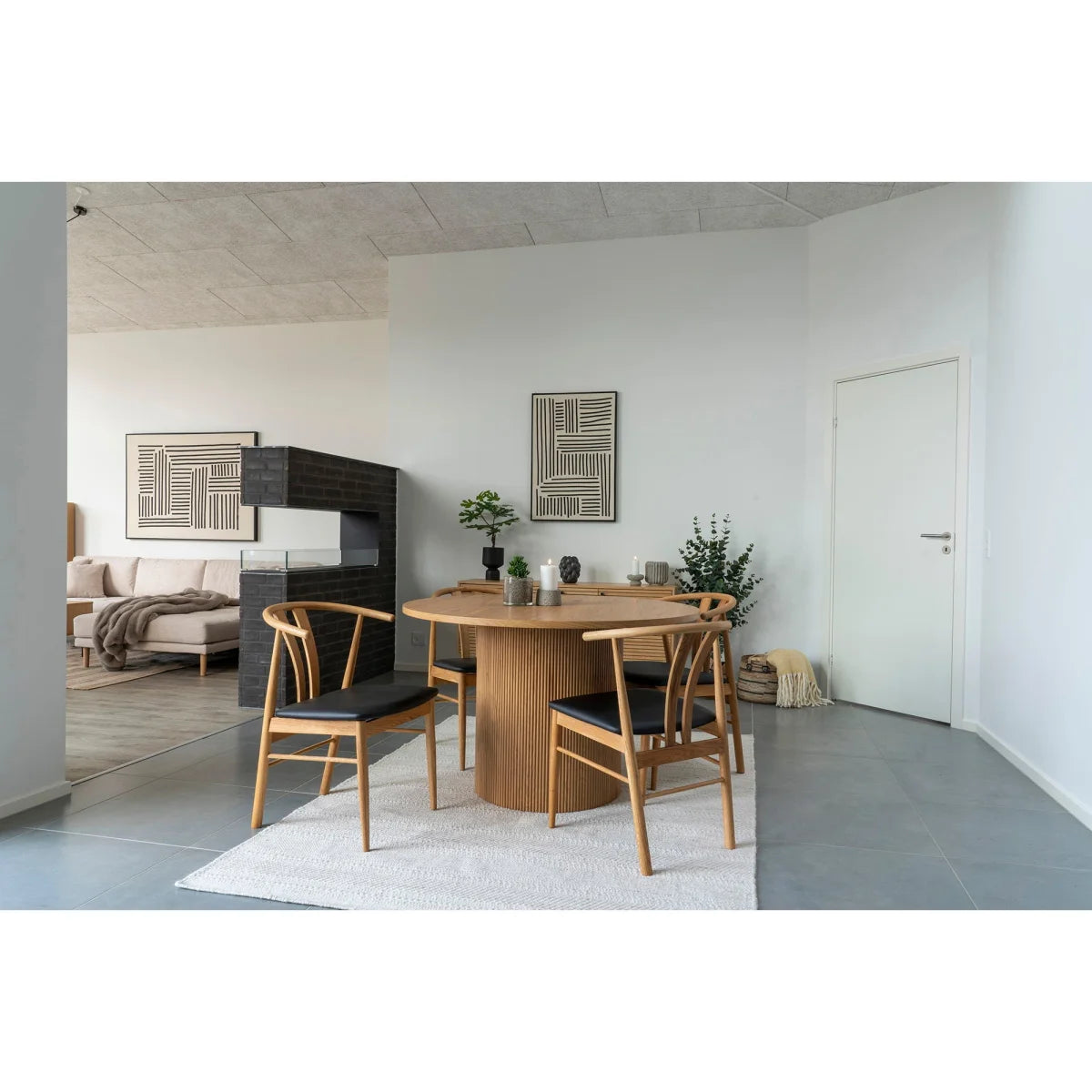 Tableau sur toile noir et beige 60x90 cm cadre MDF