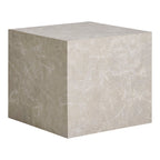 Set de 2 tables basses cubiques effet marbre beige