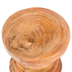 Tabouret en bois de suar naturel forme cylindrique empilée – H45 cm