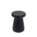 Tabouret cylindrique en bois de suar noir au design minimaliste – H45 cm