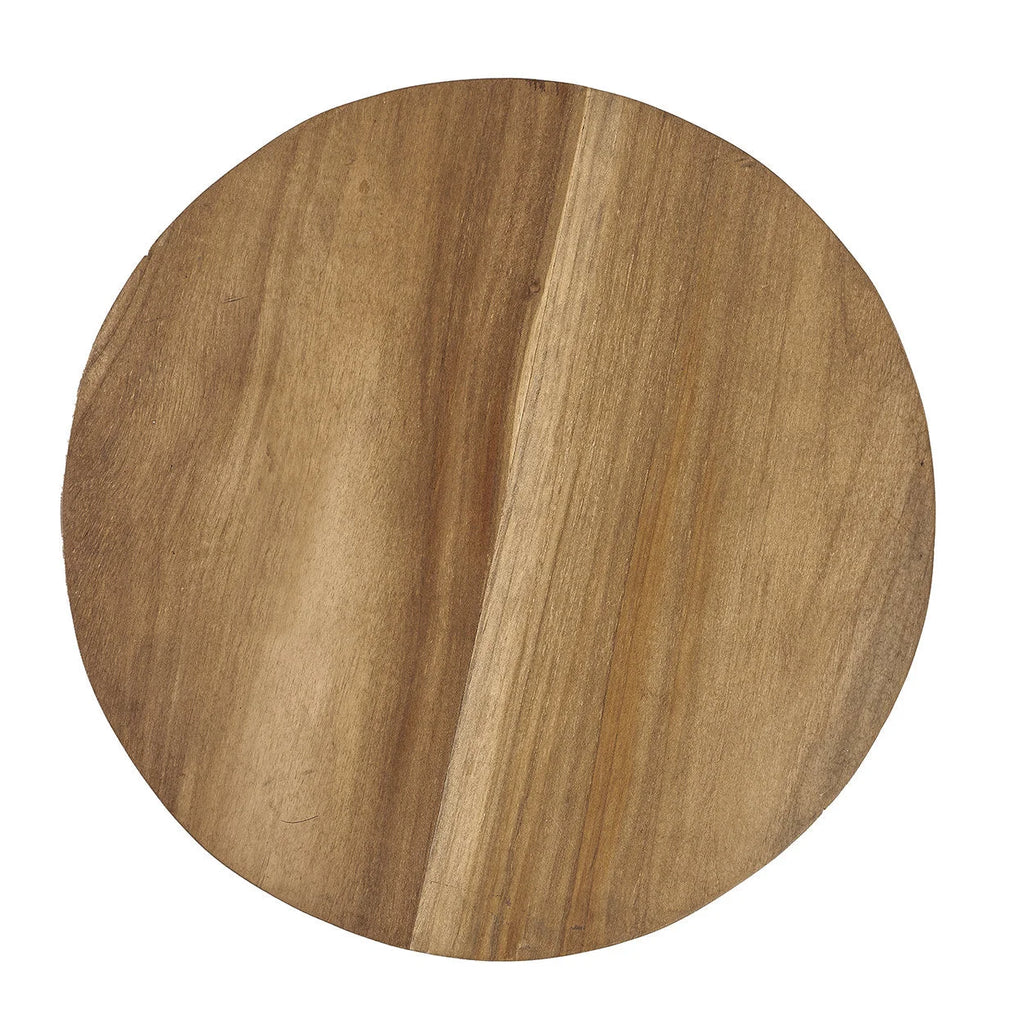 Planche à découper ronde en teck massif naturel, Ø35 cm