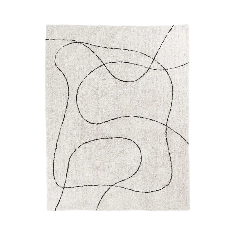 Baumwollteppich mit Print in Schwarz-Weiß 160x230 cm