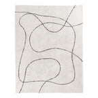 Tapis en coton noir et blanc imprimé 200x300 cm crème abstrait