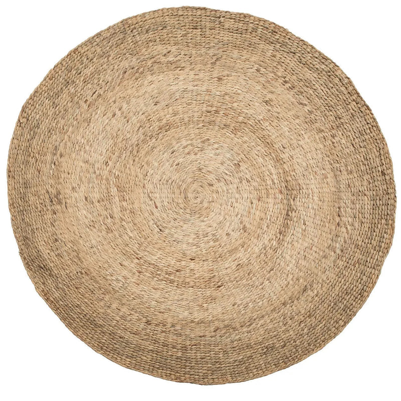 Teppich aus Wasserhyazinthe Natur 200x200 cm im Boho-Stil