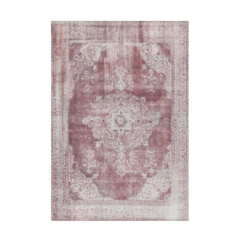 Teppich im Orient-Stil rechteckig im Vintage-Look, Bordeaux und Beige - 160x230 cm