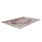 Tapis oriental rectangulaire vintage avec motif faded en bordeaux et beige 160x230 cm