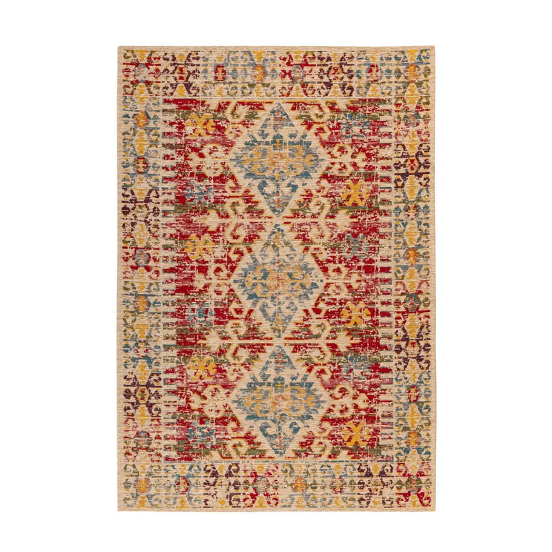 Teppich im Kelim-Stil Multicolor mit Ethno-Muster, rechteckig