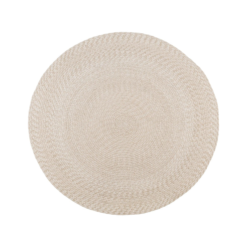 Runder Teppich aus geflochtener Jute in Sandbeige mit Spiralmuster – Ø120 cm
