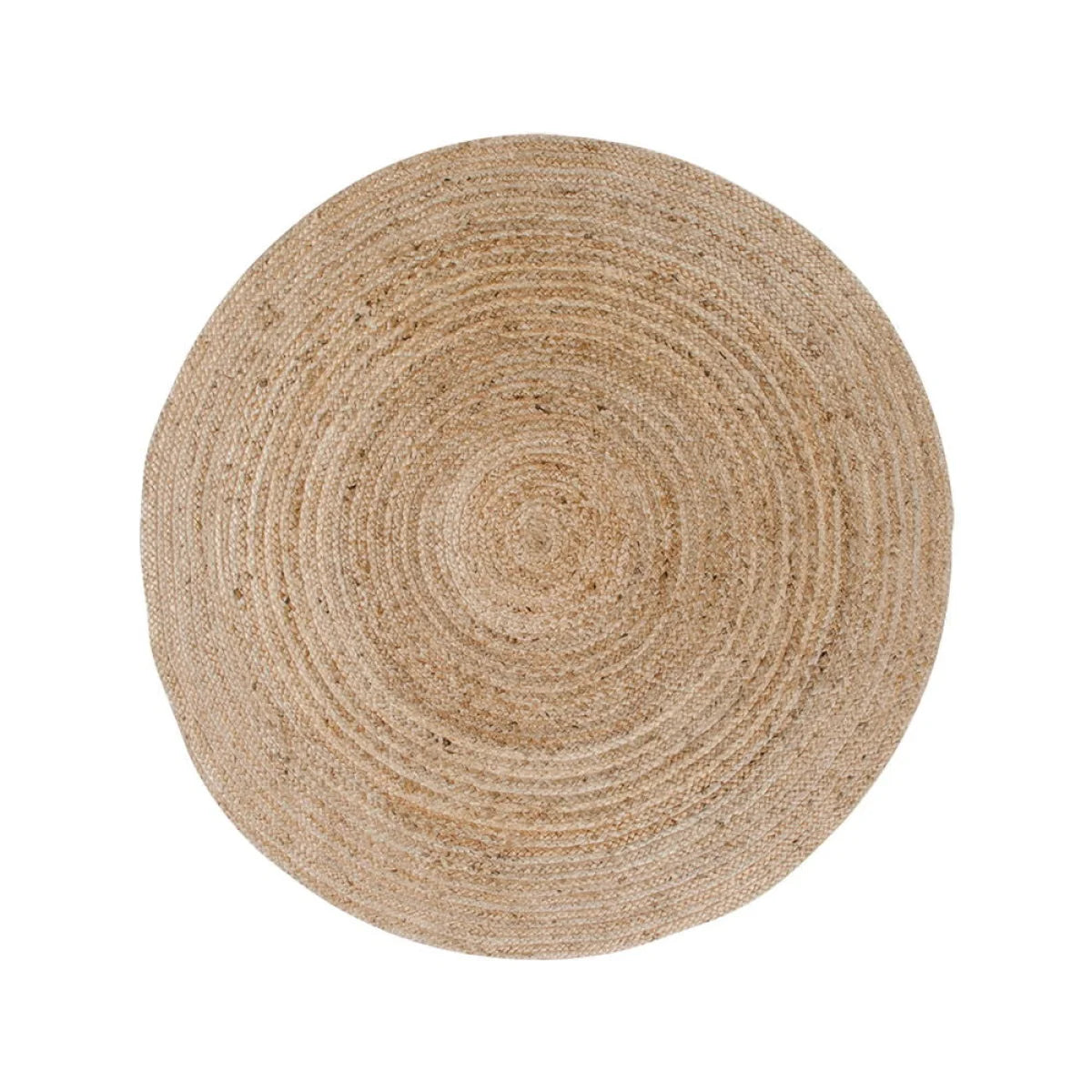 Tapis rond en jute tressé Ø120 cm aux motifs concentriques beige