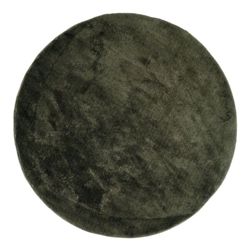 Runder Teppich aus Polyester in Grün Ø160 cm