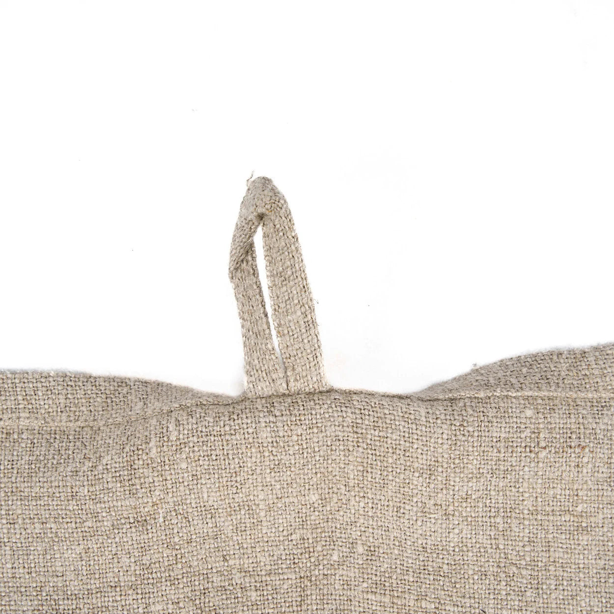 Torchon en lin naturel beige à motif poisson écru texturé