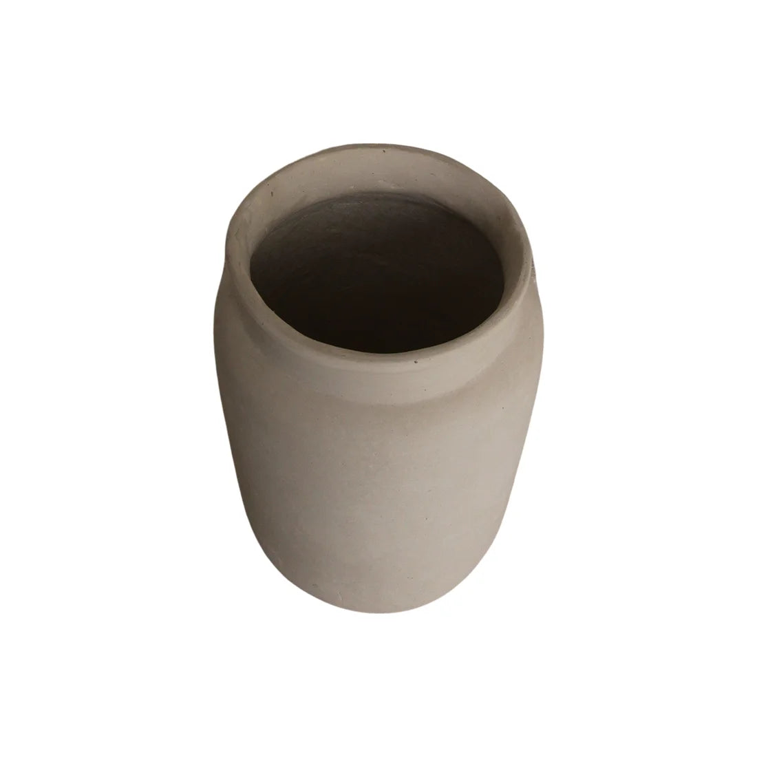 Vase artisanal blanc cassé texturé mat H31 cm en céramique crème
