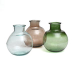 Vase bulle en verre recyclé transparent bleu – H31 cm