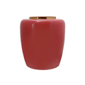Vase Art Deco 100 Koralle / Gold, urne en céramique brillante rose profond avec bord en or