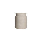 Vase décoratif en papier mâché texturé beige crème H35 cm mat