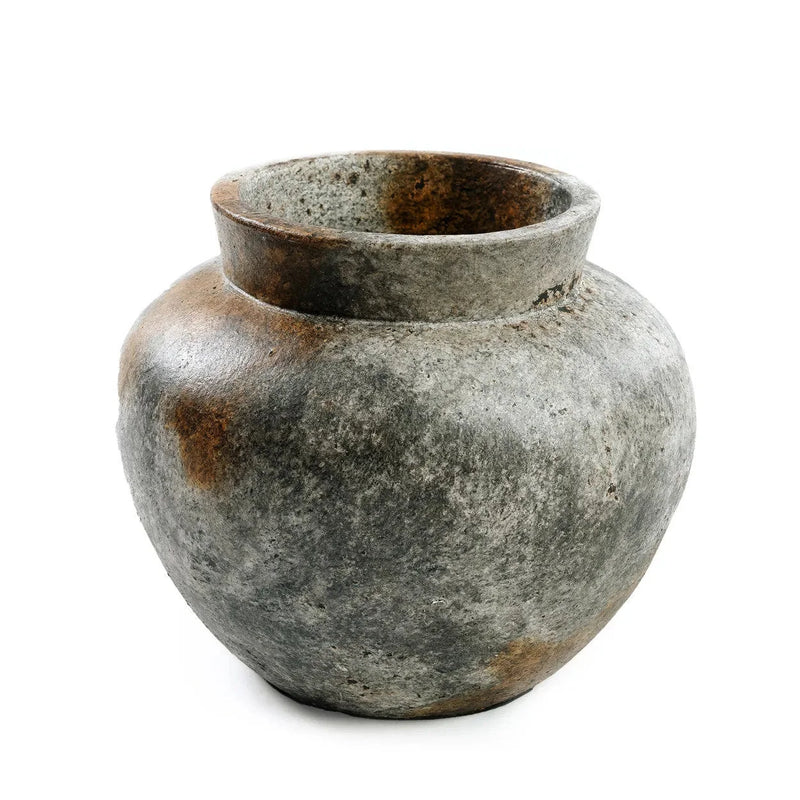 Deko-Vase aus Terrakotta in Antikgrau – H23 cm