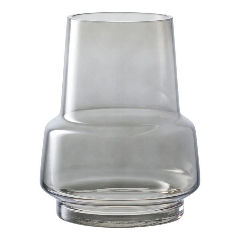 Dekovase aus Rauchglas in Grau mit klarer Silhouette – H19 cm