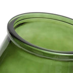 Vase décoratif en verre recyclé vert ombré H35 cm à courbes lisses