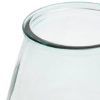 Vase ovale en verre recyclé transparent bleu – H23 cm