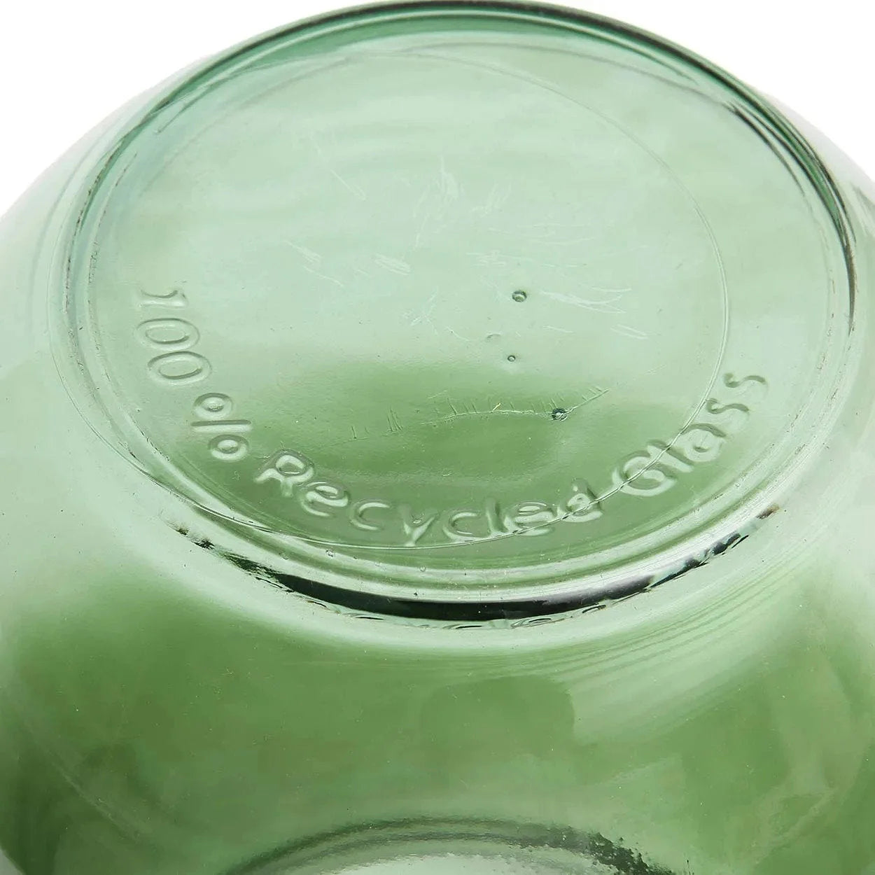 Vase ovale en verre recyclé vert effet dégradé H23 cm