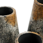 Vase en terre cuite gris antique 31 cm étroit décoratif