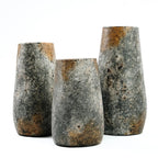 Vase en terre cuite gris antique 31 cm étroit décoratif